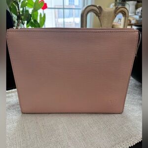 Louis Vuitton Pink Epi Leather Clutch / Toiletry Pouch